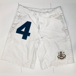 Vintage Polo Ralph Lauren Number 4 White Shorts